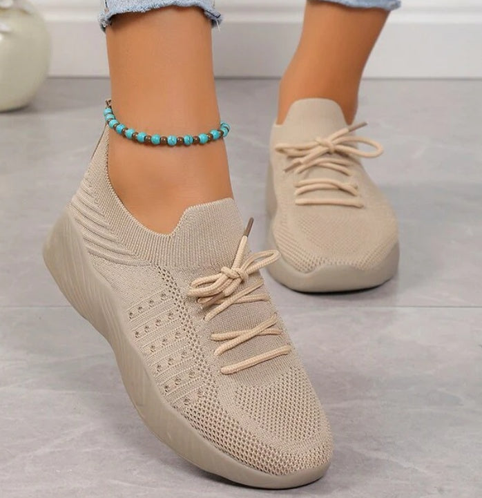 Apricot Casual Platform Sneakers-Trendy & comfortable