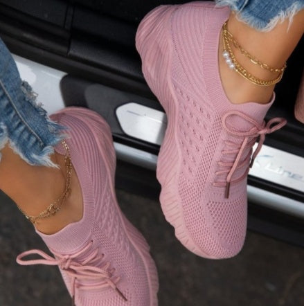 Apricot Casual Platform Sneakers-Trendy & comfortable