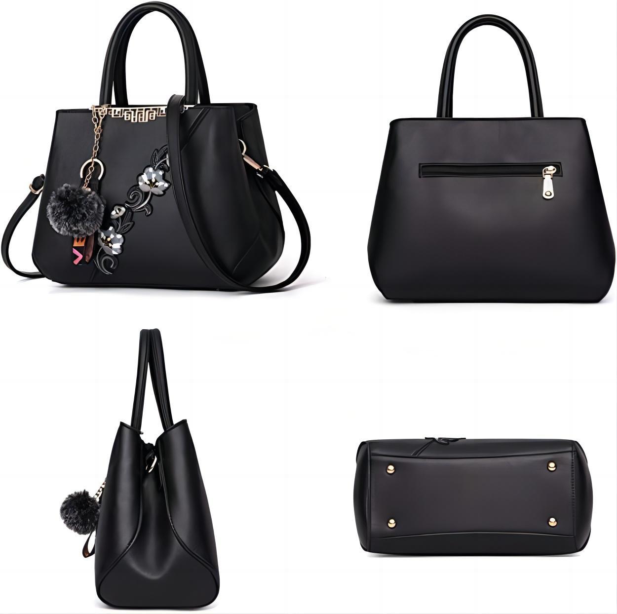 Elegant Grey & Black Handbag
