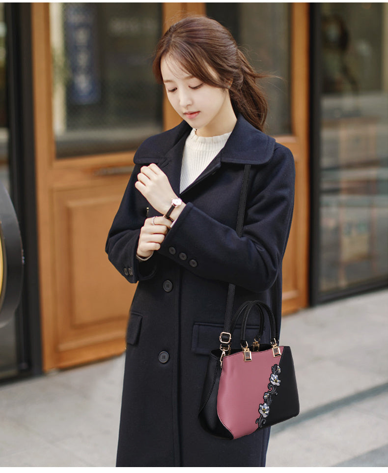 Elegant Grey & Black Handbag