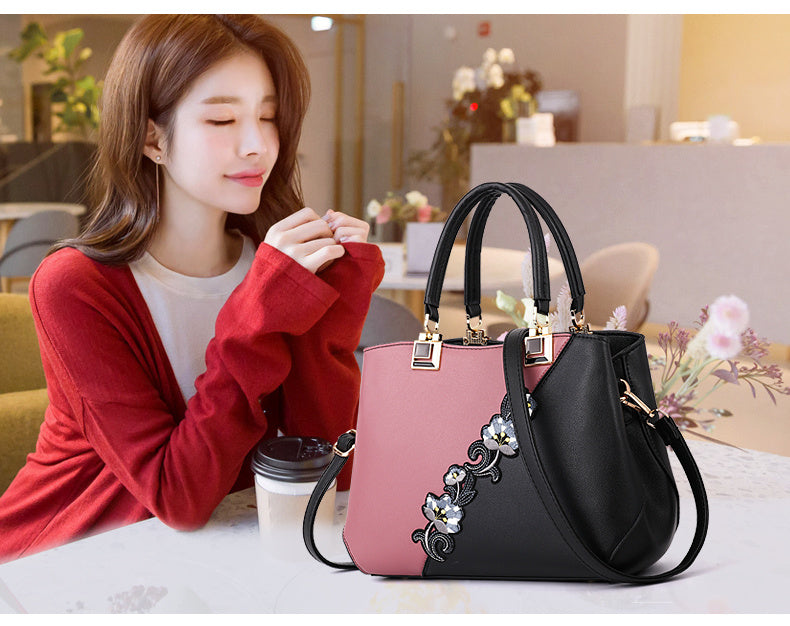 Elegant Grey & Black Handbag