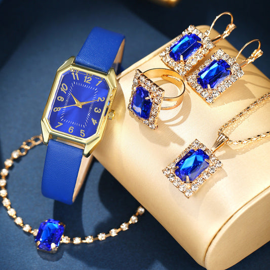 “Luxury Jewelry Set – 4 Pieces Elegant Bracelet, Ring, Necklace & Earrings”