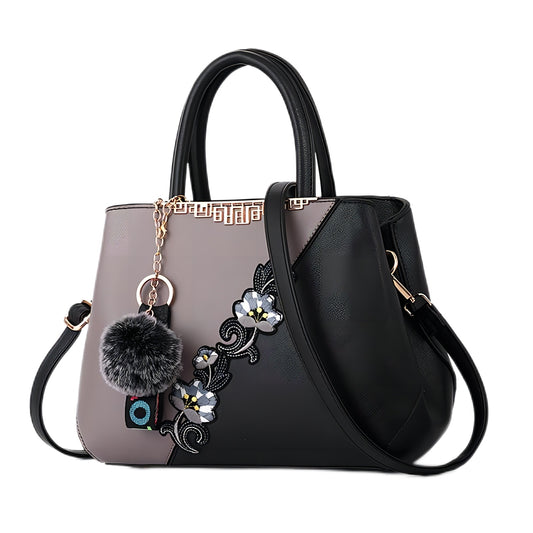 Elegant Grey & Black Handbag