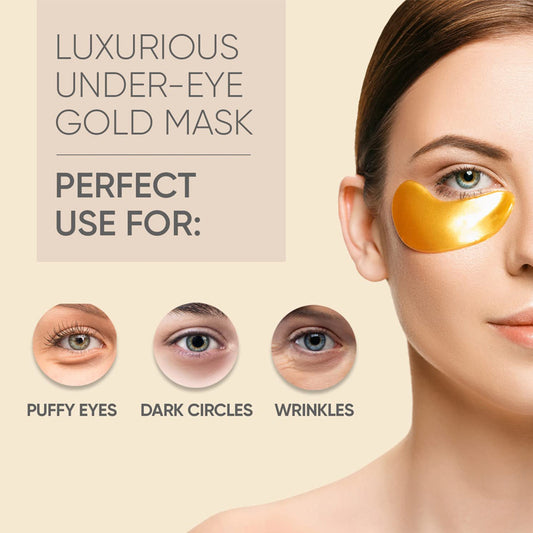 24K Gold Collagen Eye Mask – 20 Pairs | Anti-Wrinkle & Dark Circle Treatment
